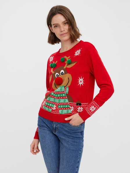 Vero Moda New Frosty Deer Sweater